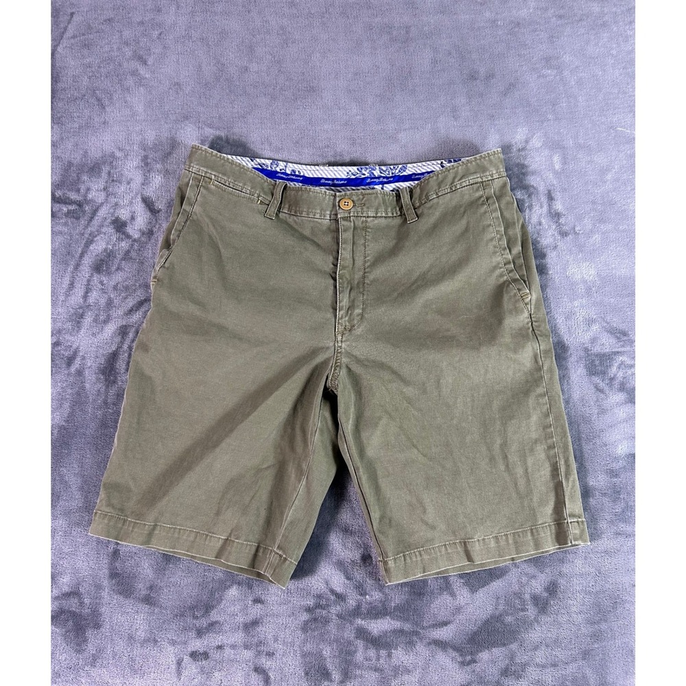 Y2K Tommy Bahama Men's Olive Green Chino Shorts Relaxed Fit Shorts Size 36